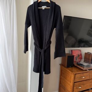 Black Knit  Cardigan with tie